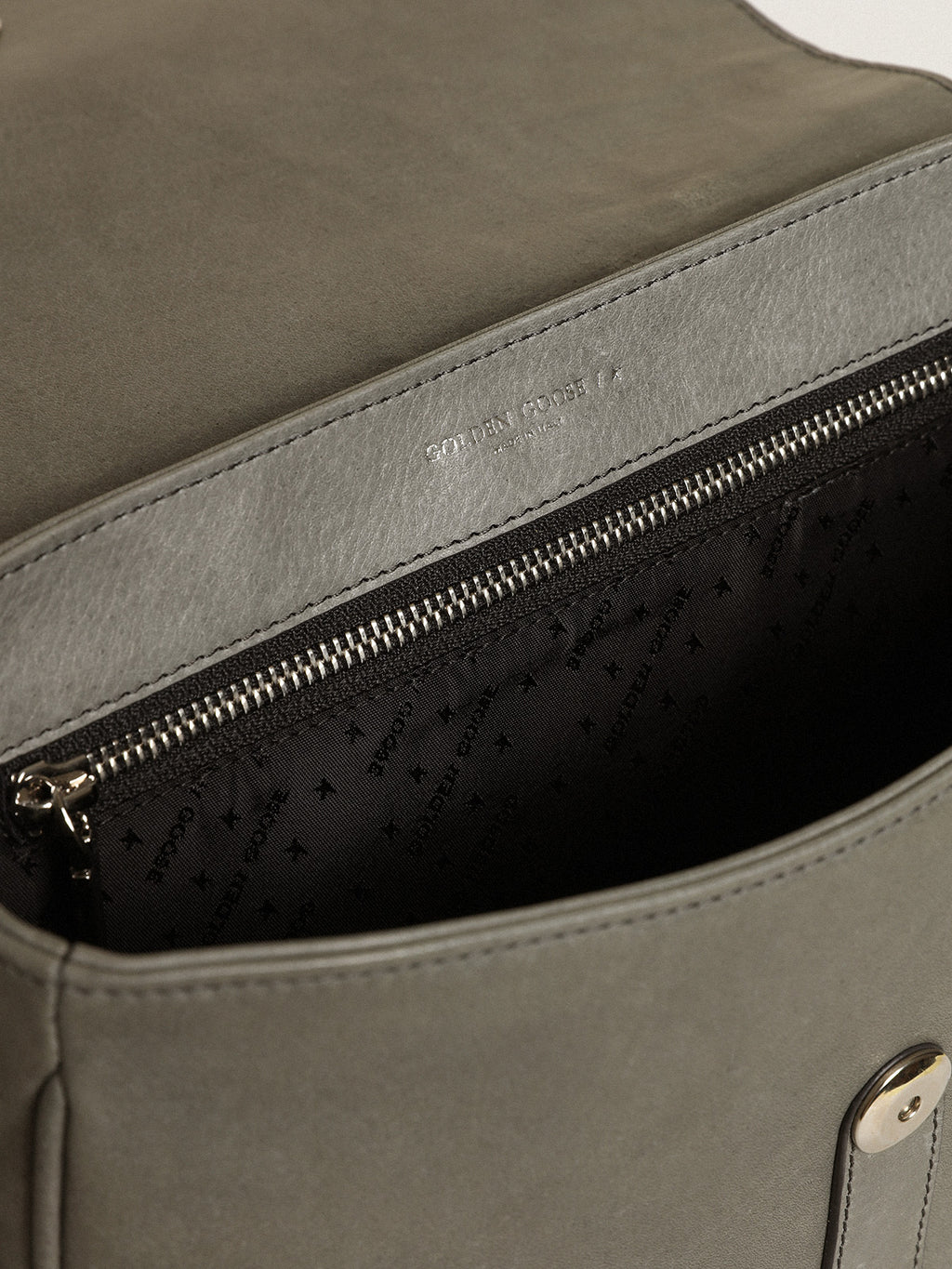 Women's Francis Bag medium in stone gray leather| Golden Goose