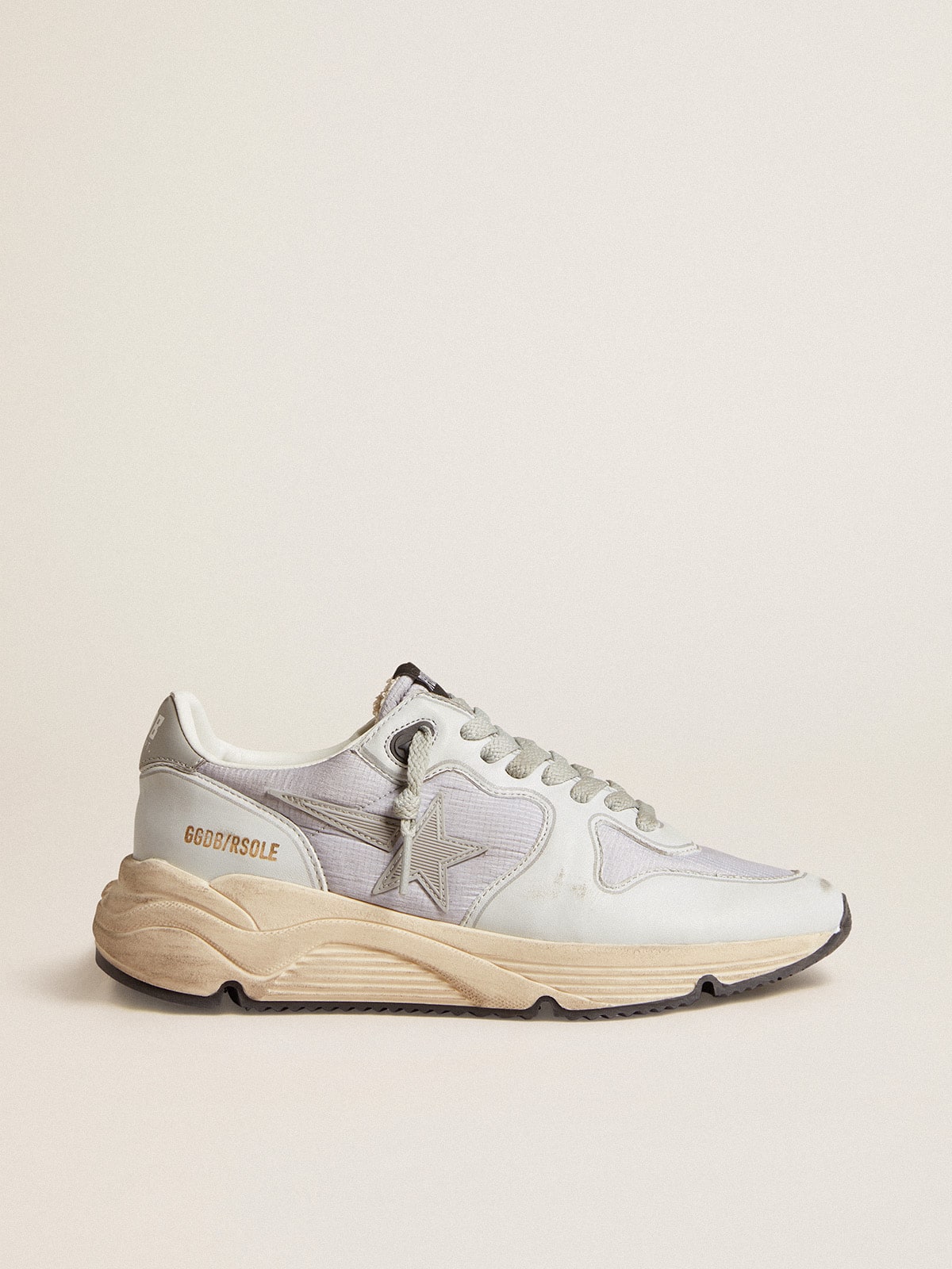 Running Sole in nylon and nappa with rubber star and leather heel tab| Golden Goose