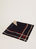 Midnight blue scarf with stripes| Golden Goose