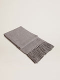 Gray ribbed wool scarf| Golden Goose