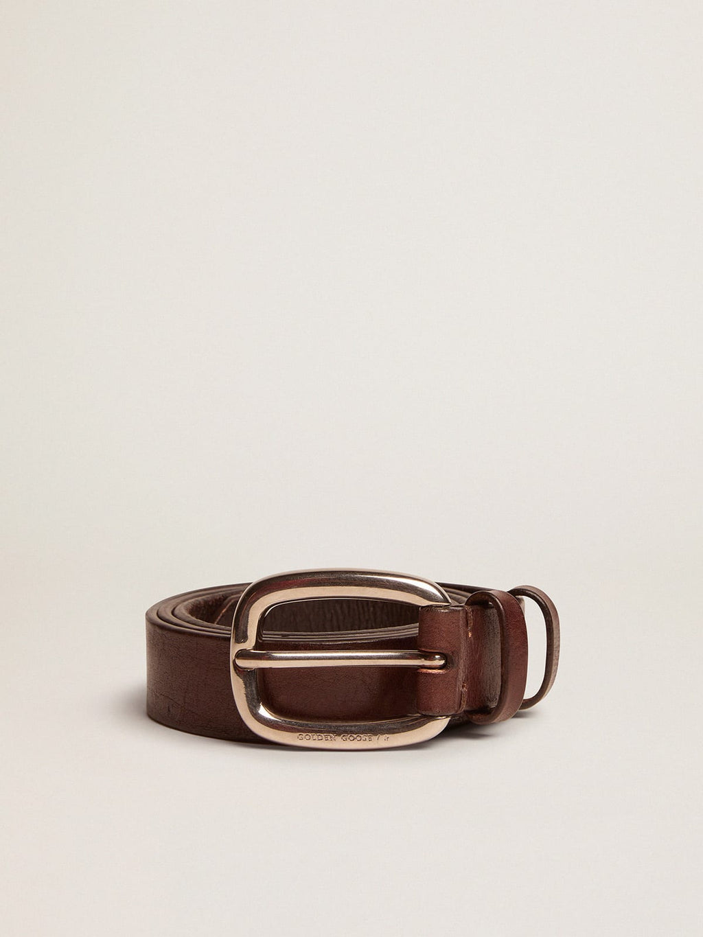 Brown Houston belt in washed leather| Golden Goose