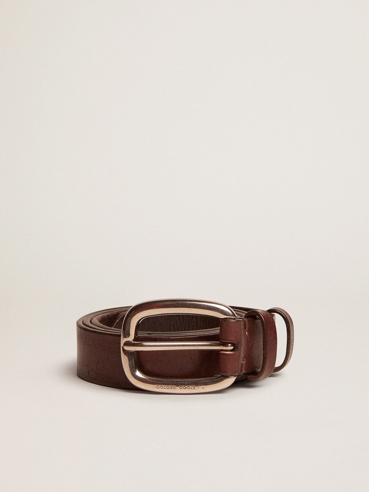 Brown Houston belt in washed leather| Golden Goose