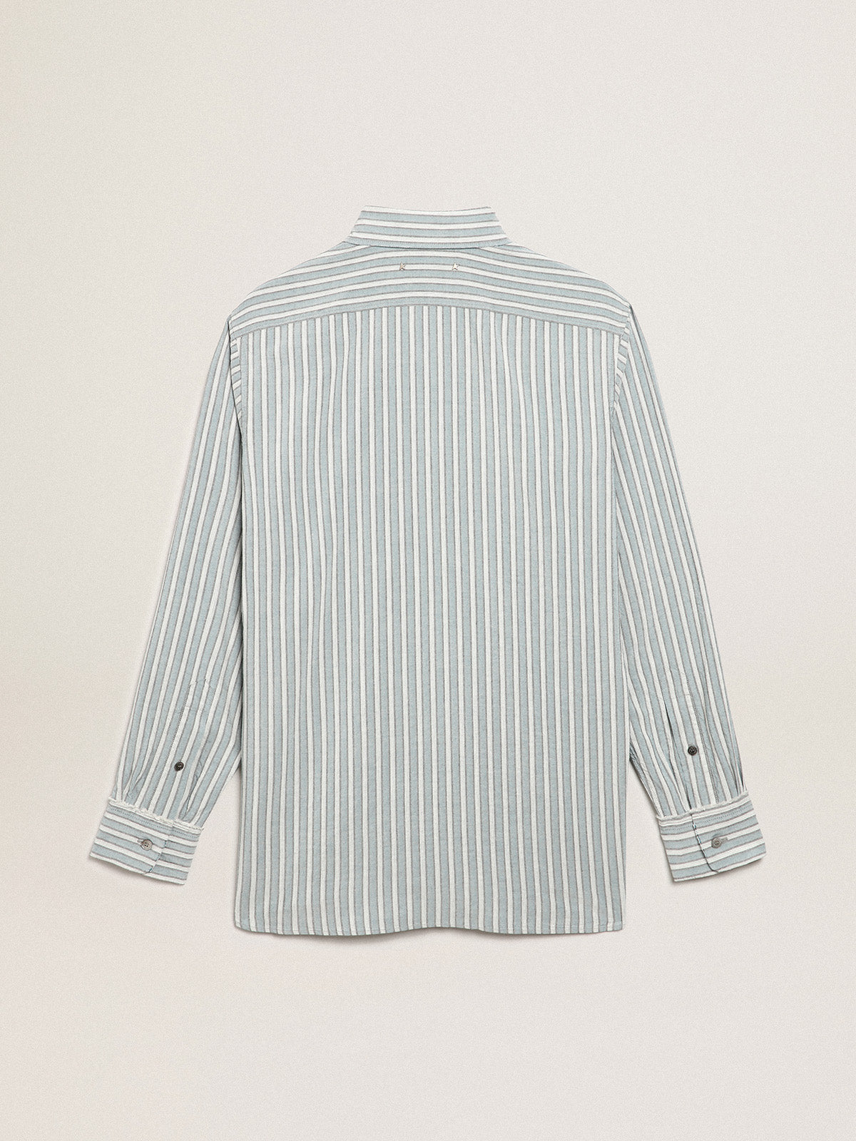 Men's shirt in viscose with stripes| Golden Goose