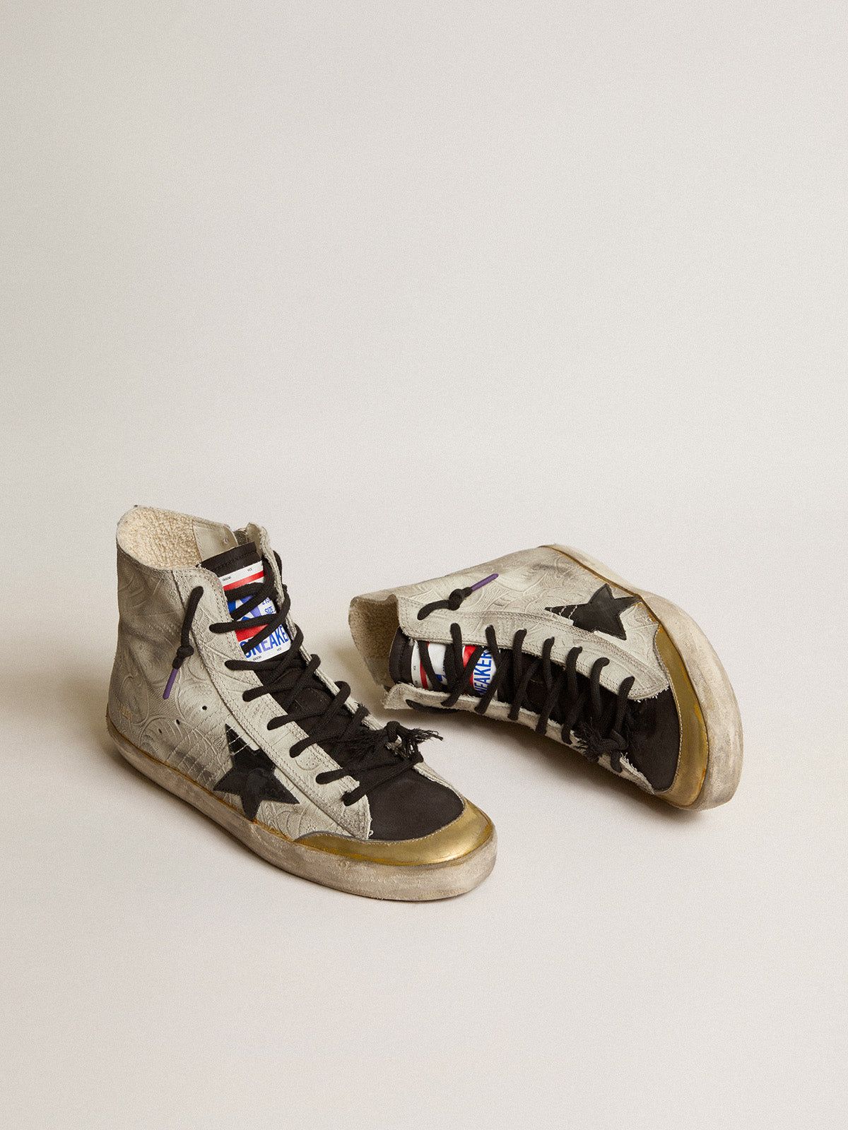Women's Francy Penstar LAB with floral print and black star| Golden Goose