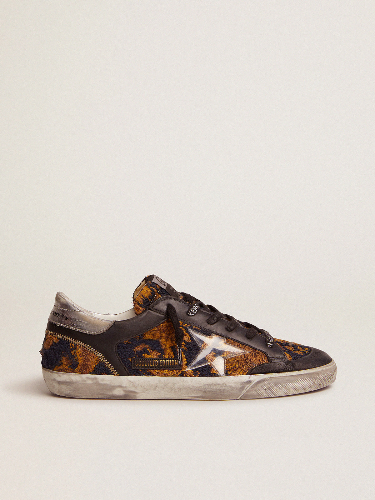 Women's Super-Star Penstar LAB sneakers in jacquard brocade with PVC star| Golden Goose