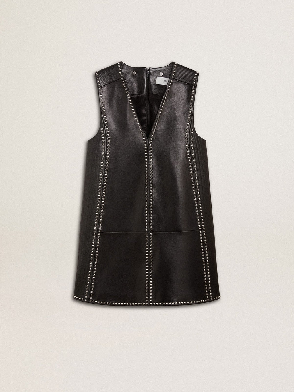 Women's black nappa leather dress with studs| Golden Goose