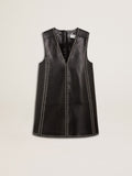 Women's black nappa leather dress with studs| Golden Goose