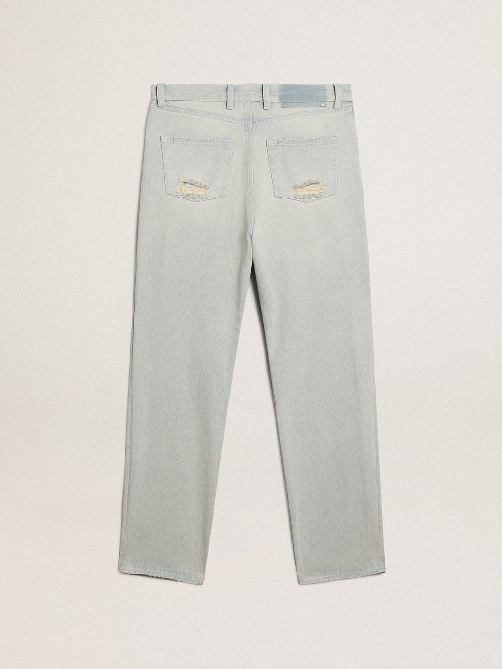 Women's bleached jeans with cabochon crystals| Golden Goose