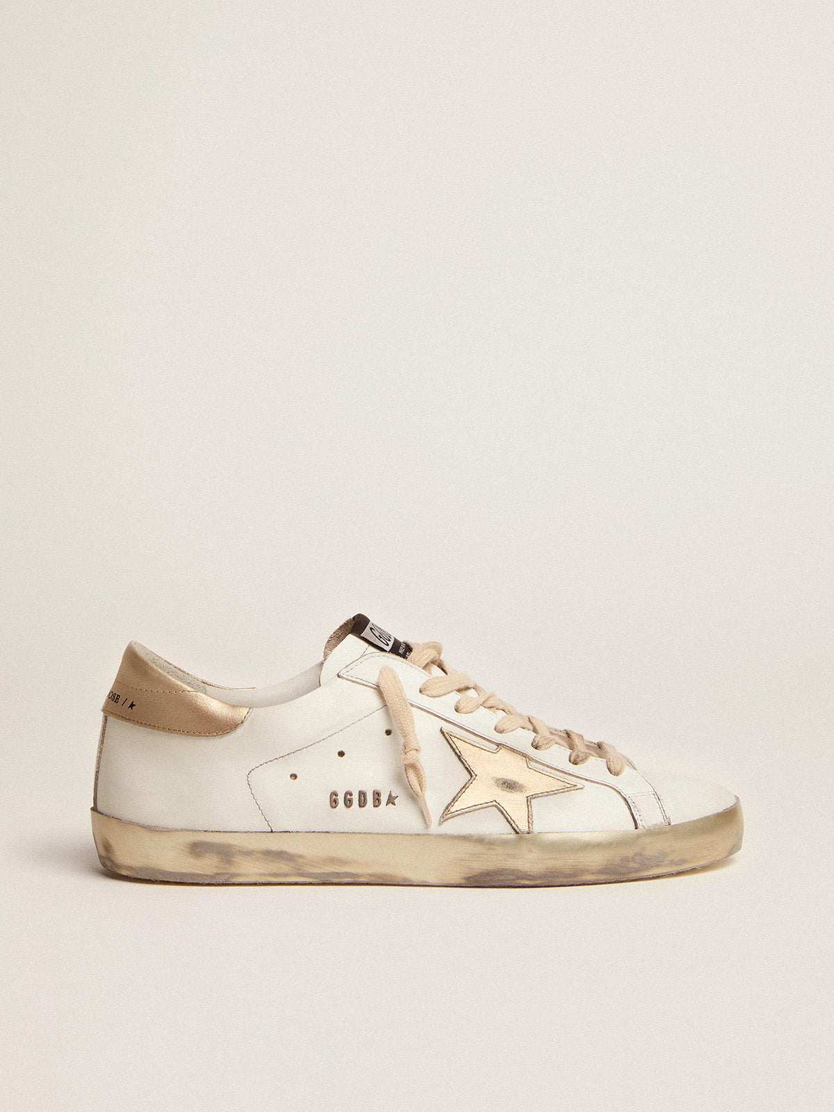 Men's Super-Star with gold sparkle foxing and lettering| Golden Goose