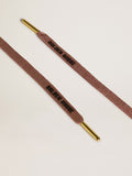 Salmon pink Lurex laces with contrasting black logo| Golden Goose