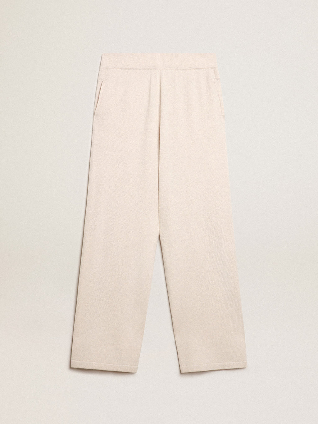 Men's white cashmere blend joggers| Golden Goose