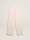 Men's white cashmere blend joggers| Golden Goose