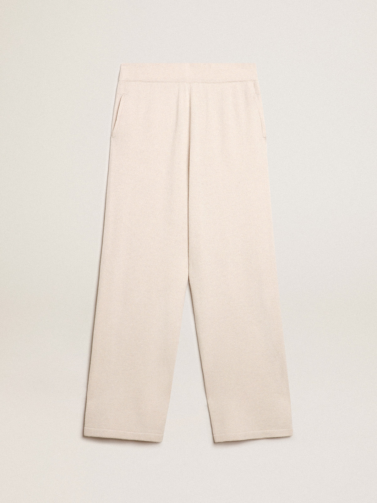 Men's white cashmere blend joggers| Golden Goose