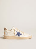 Ball Star with blue glitter star and dove-gray suede heel tab| Golden Goose