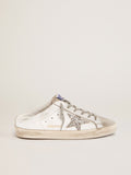 Super-Star Sabot with a platinum glitter star and suede tongue| Golden Goose
