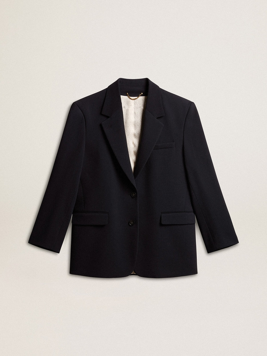 Women's black wool-blend blazer jacket