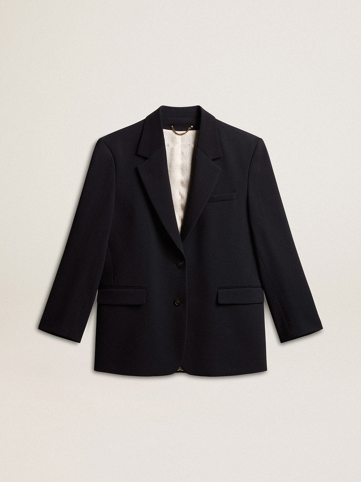 Women's black wool-blend blazer jacket