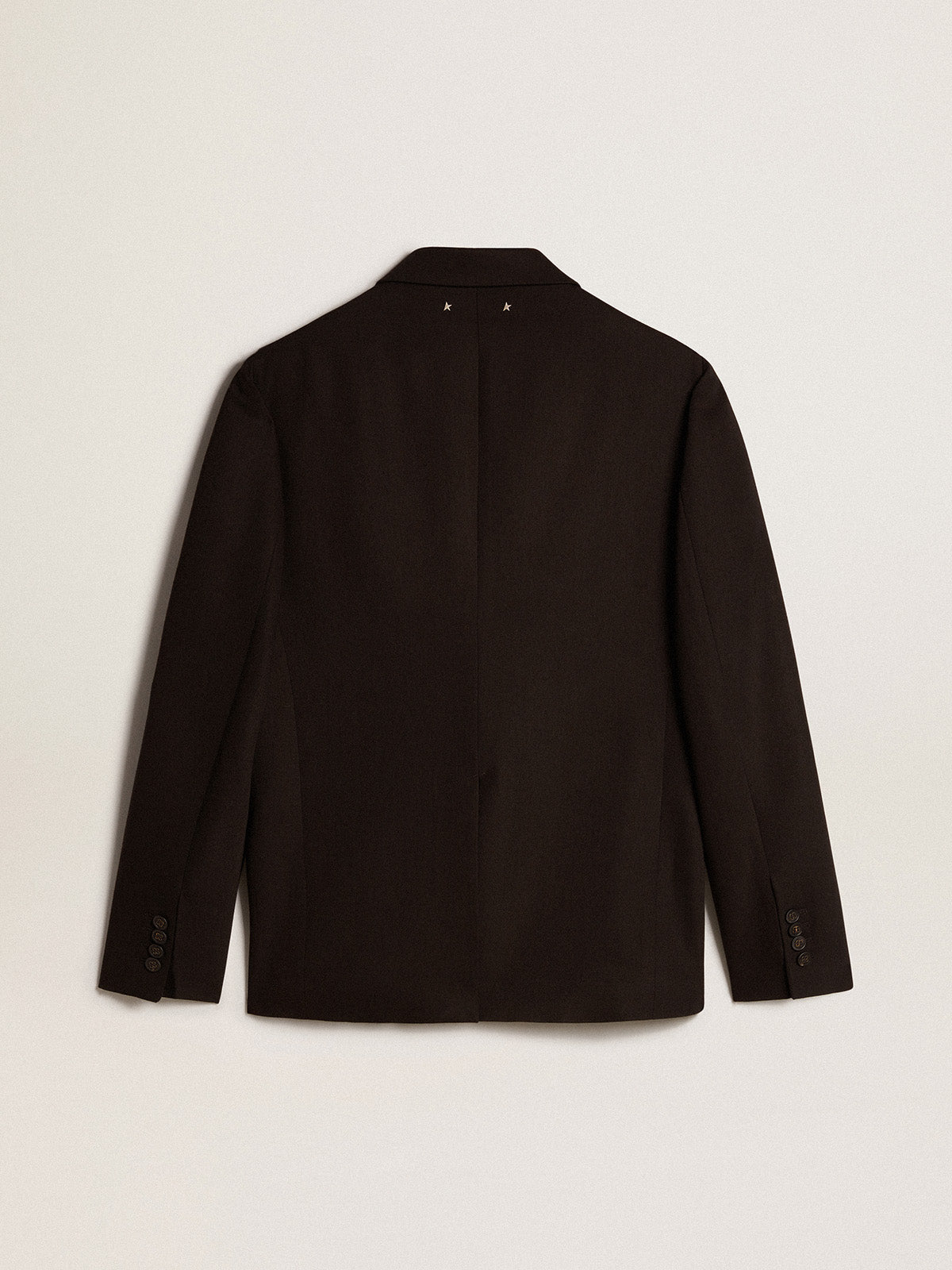 Black wool and viscose blend single-breasted blazer| Golden Goose