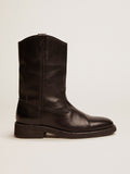 Biker boots in black leather| Golden Goose