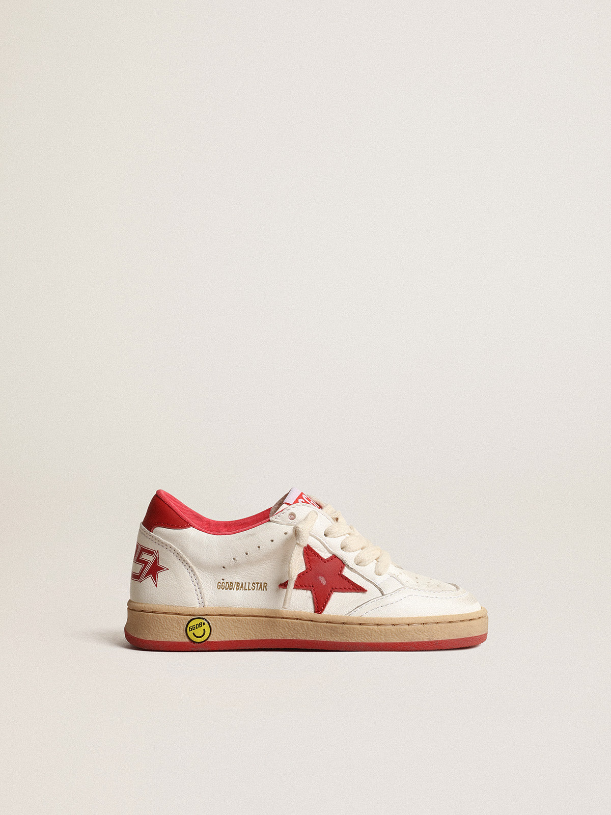 Ball Star Junior in nappa with red leather star and heel tab| Golden Goose