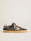 Super-Star with multicolored studs and beige suede star| Golden Goose