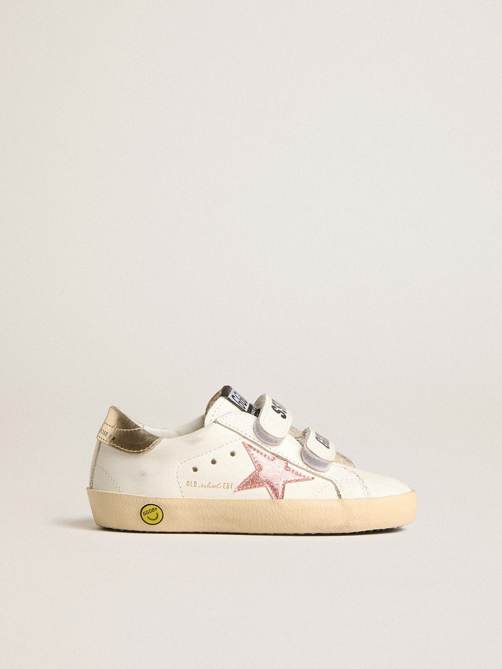 Young Old School in leather with metallic peach leather star| Golden Goose