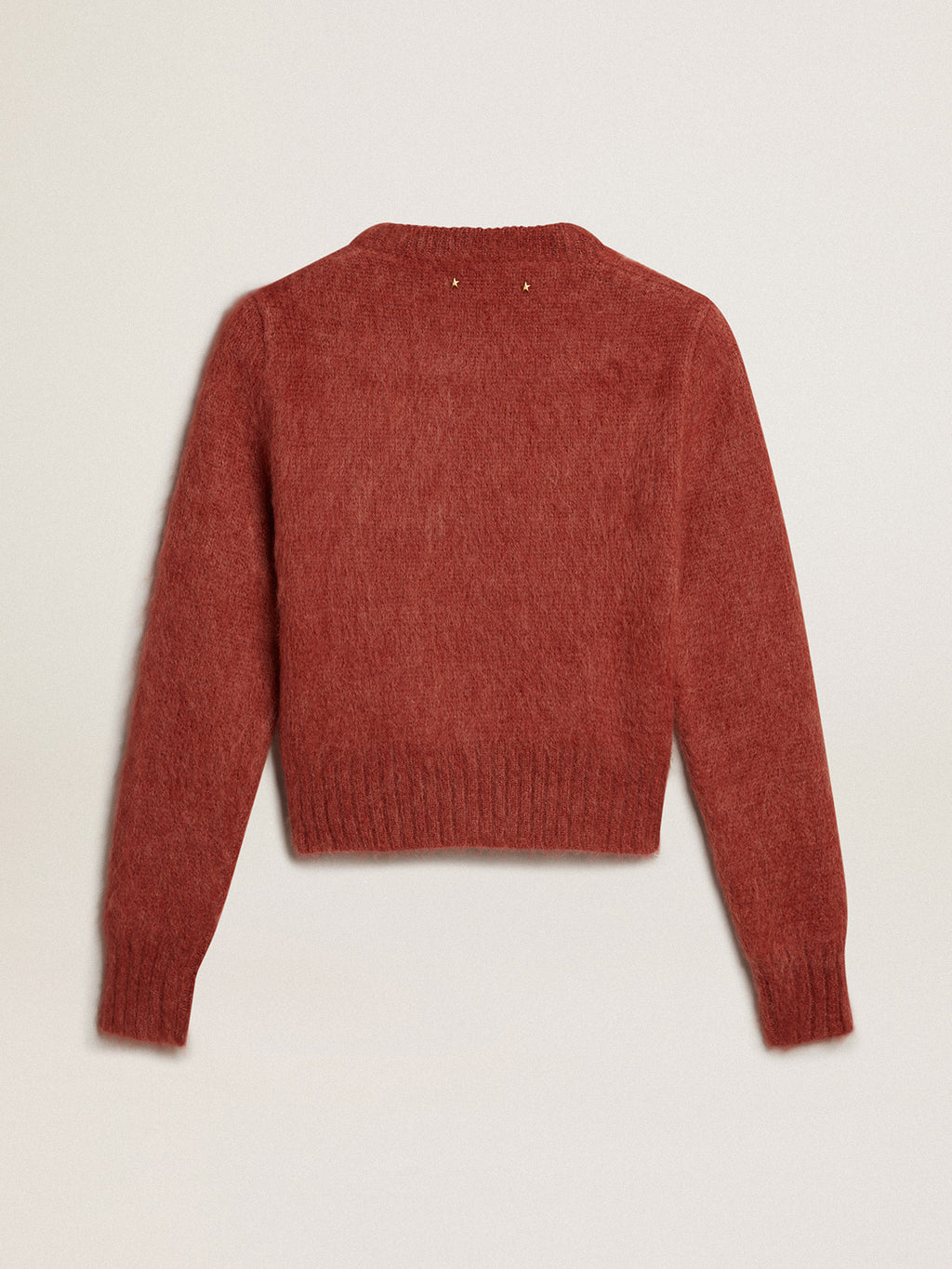 Dark lilac mohair cropped sweater| Golden Goose