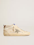 Women's Mid Star in mesh with platinum glitter star and white leather flash| Golden Goose