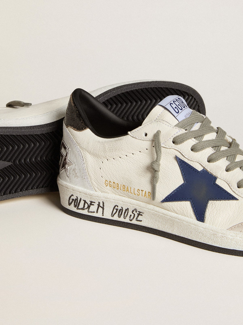 Men's Ball Star in nappa with leather star and metallic leather heel tab| Golden Goose