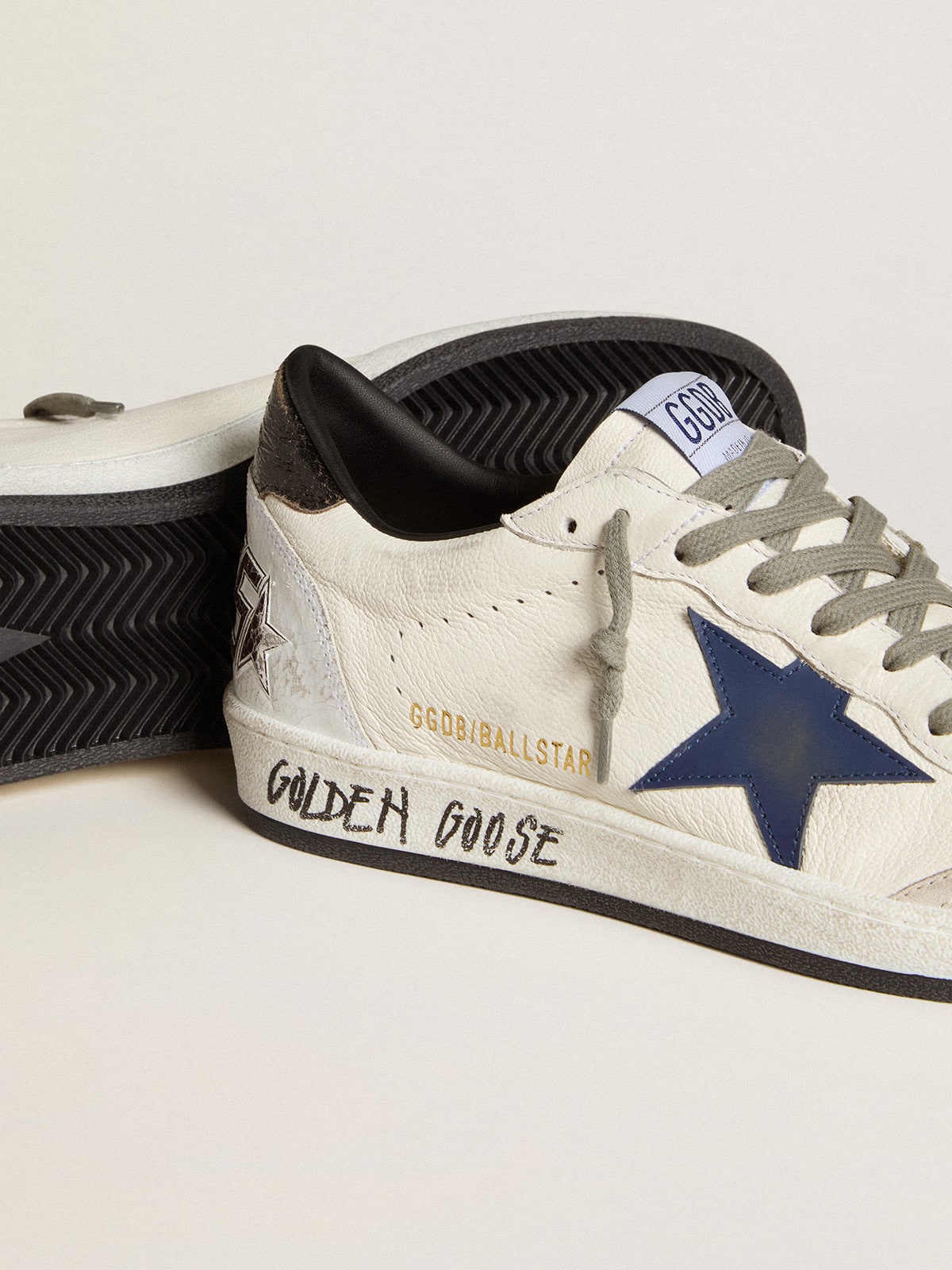 Men's Ball Star in nappa with leather star and metallic leather heel tab| Golden Goose