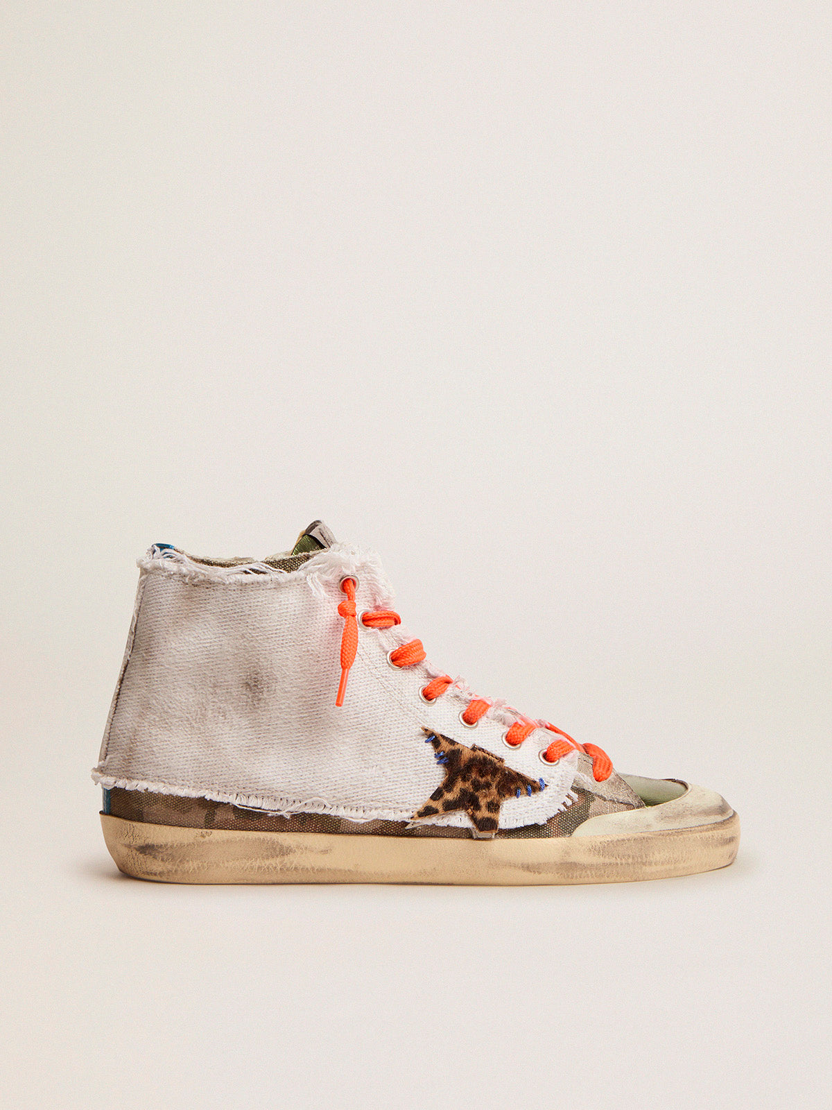 Women's Francy LAB sneakers with camouflage print and superimposed canvas| Golden Goose