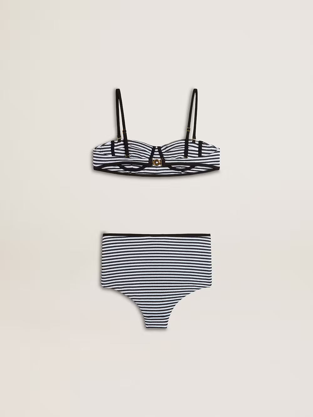 Balcony bikini with irregular stripes| Golden Goose