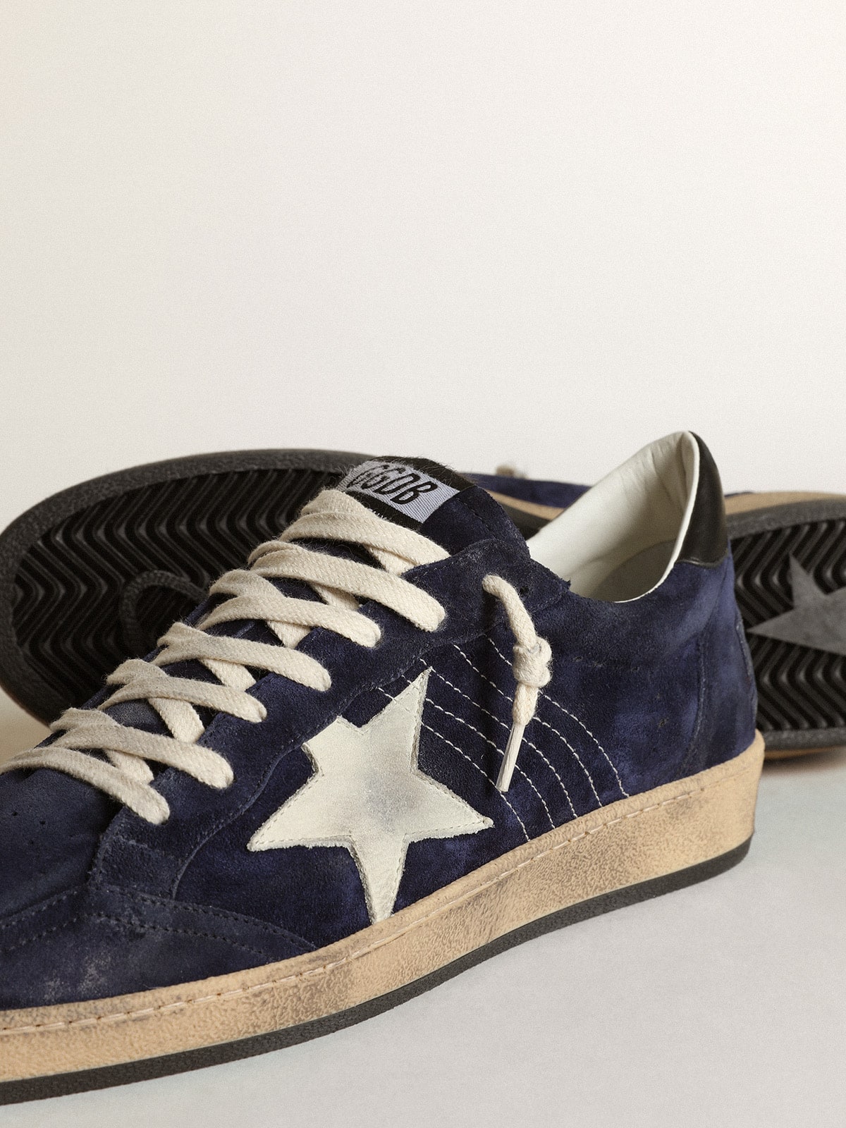 Men's Ball Star in dark blue suede with white nubuck star| Golden Goose