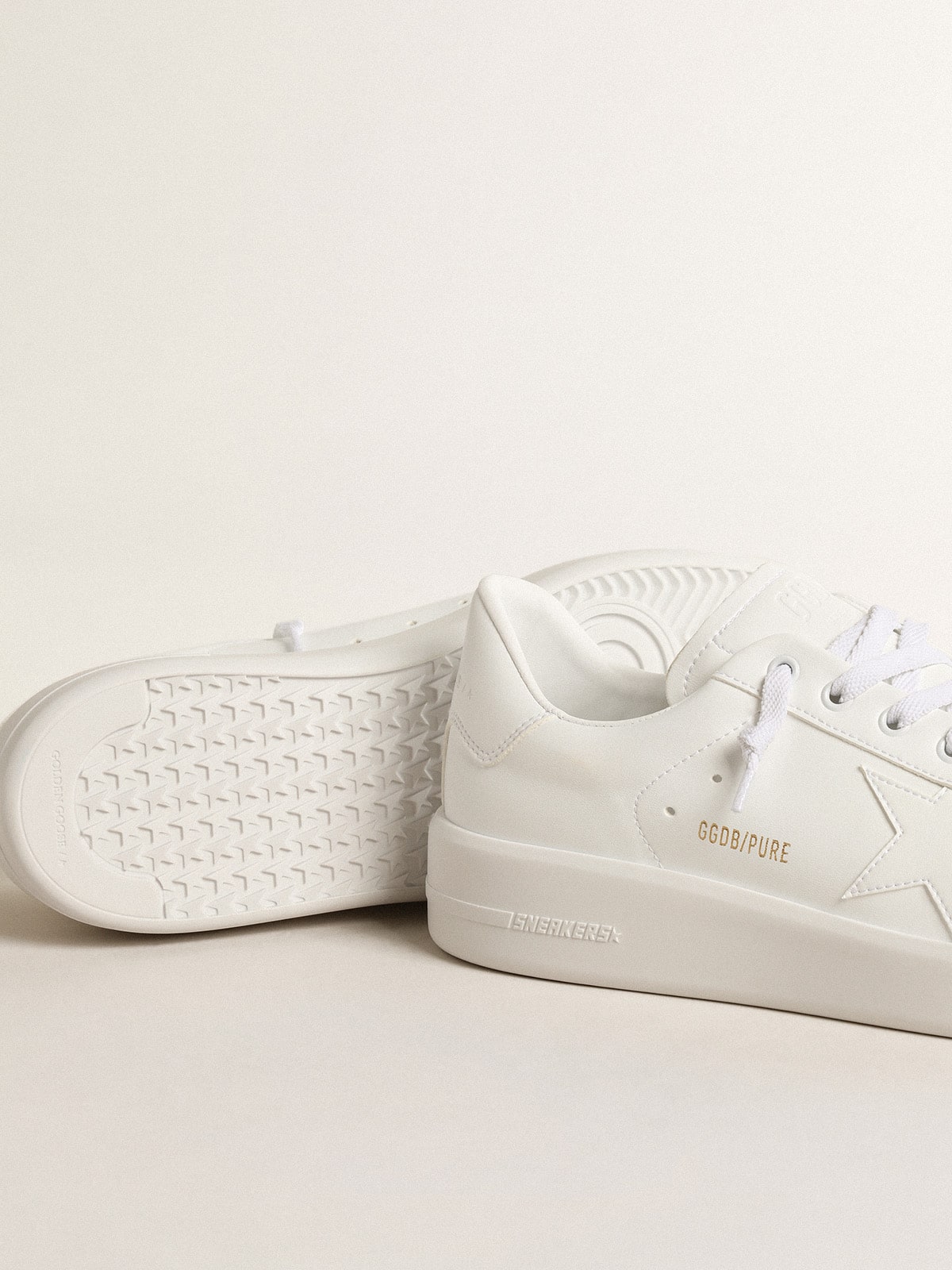 Men's bio-based Purestar with white star and heel tab| Golden Goose