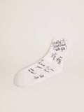 Optical white socks with black lettering| Golden Goose
