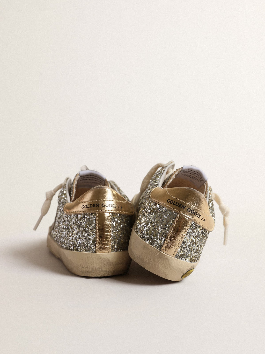 Super-Star Young in glitter with a suede star and gold heel tab| Golden Goose