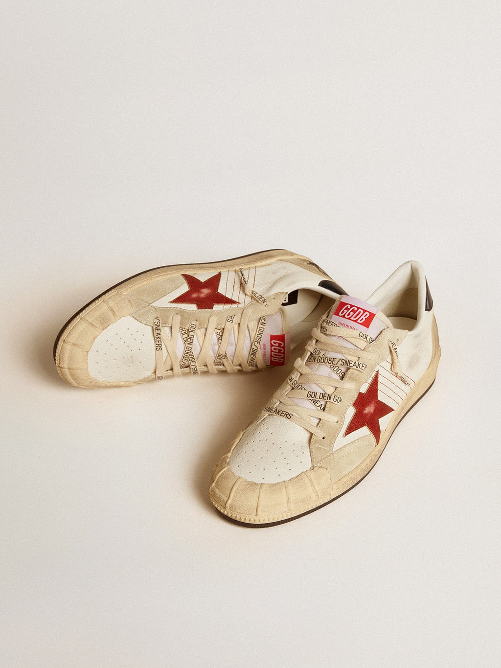 Ball Star LTD in nappa leather with red leather star and leather heel tab| Golden Goose