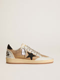 Ball Star in beige nubuck and nappa with black Swarovski crystal star| Golden Goose