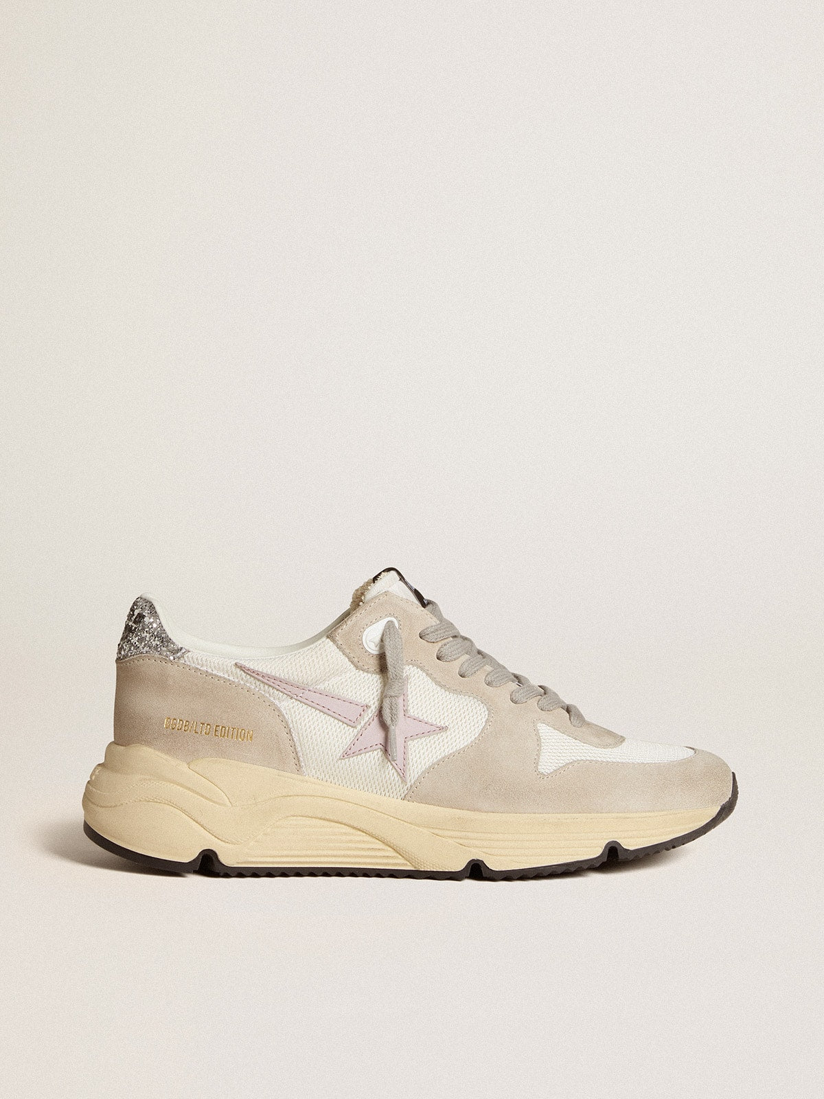 Running Sole LTD in mesh with leather star and glitter heel tab| Golden Goose