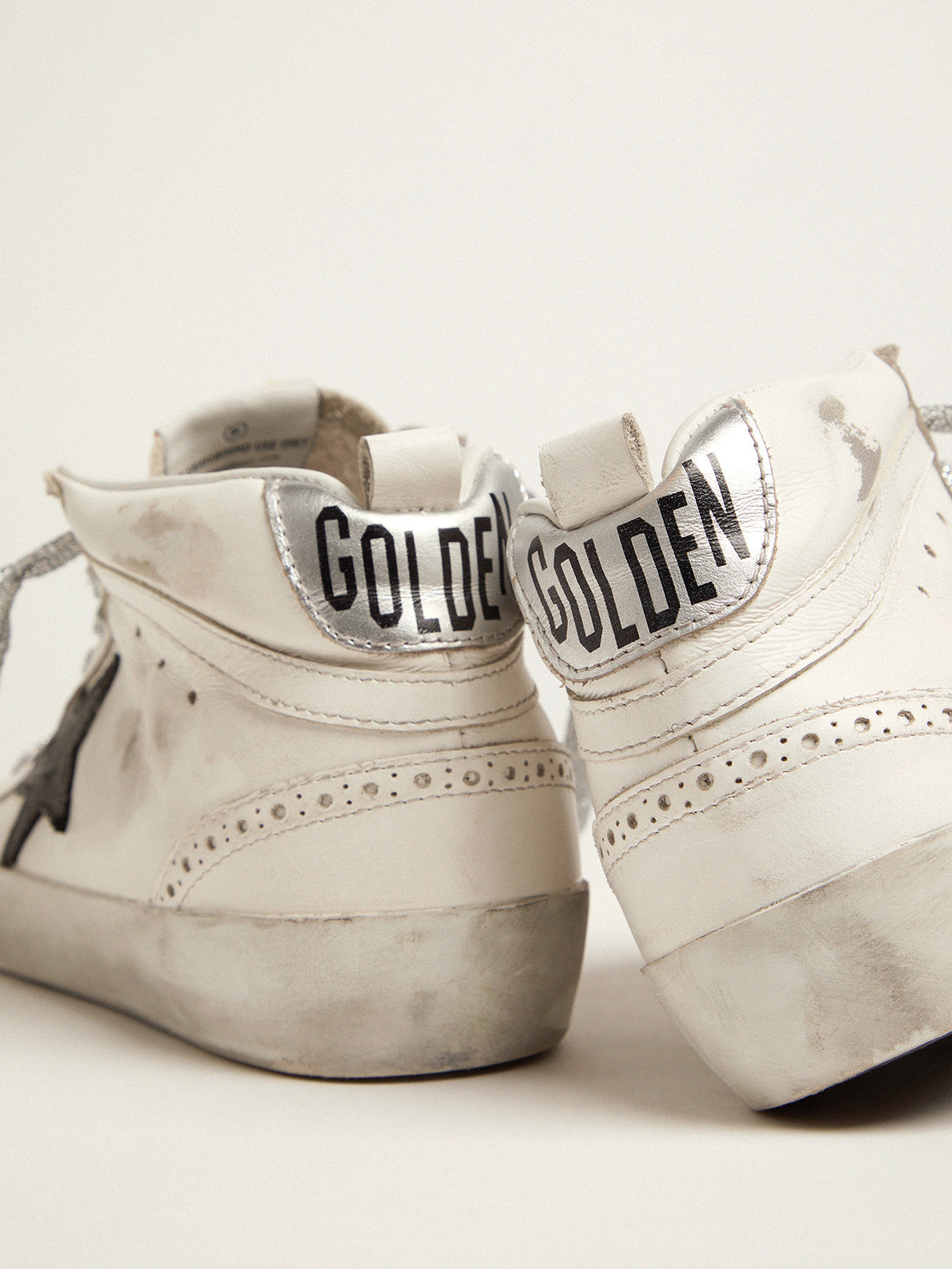 Women's Mid Star with laminated heel tab and glitter laces| Golden Goose