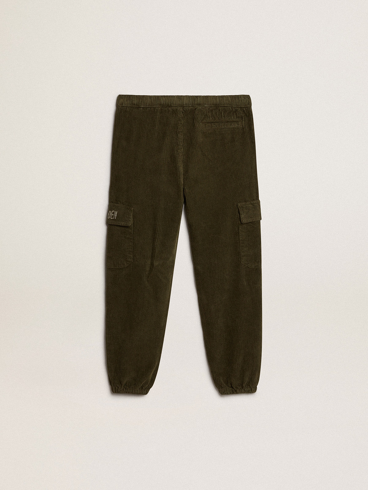 Dark green cotton cargo pants| Golden Goose