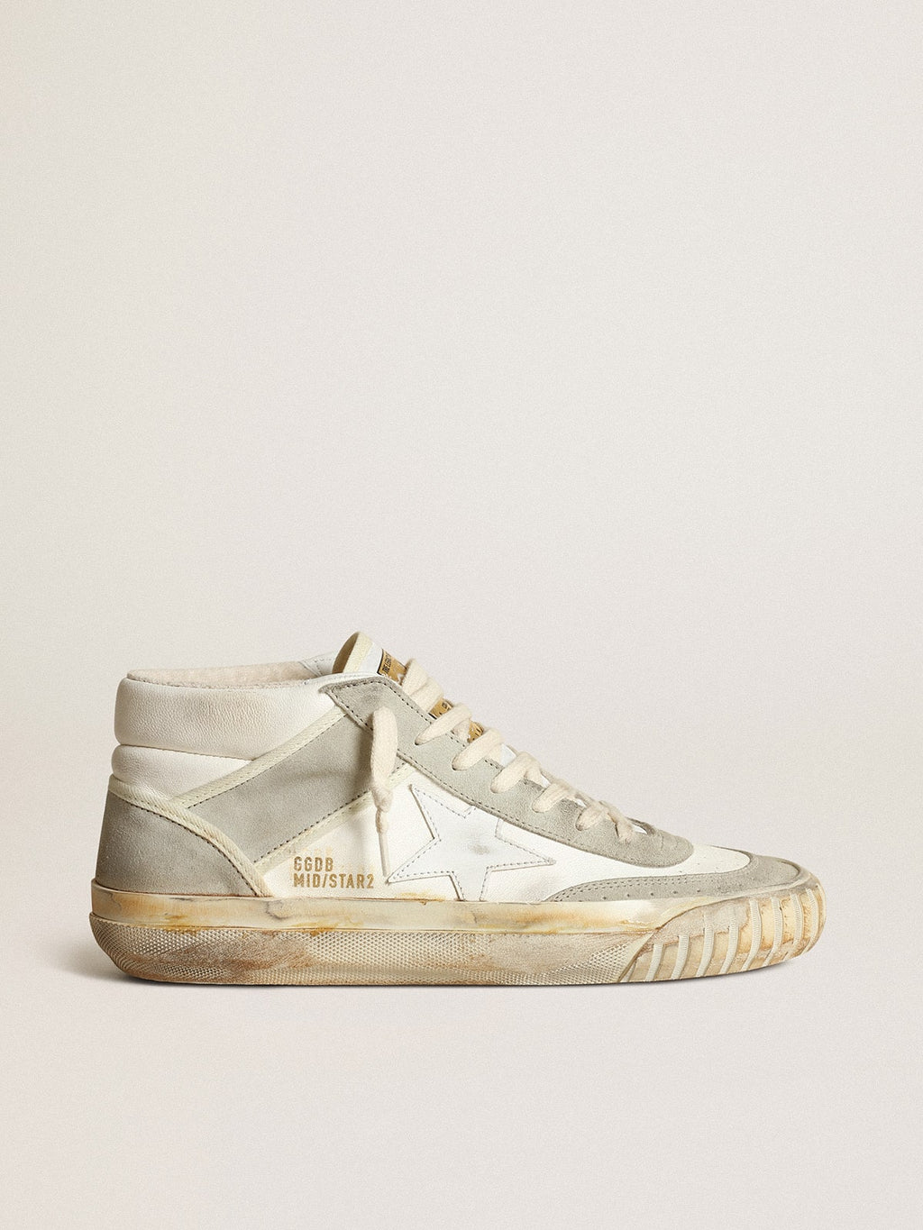 Men's Mid Star with ice-gray suede inserts and white star| Golden Goose