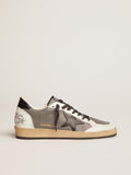Men's Ball Star in gray leather with black star and heel tab| Golden Goose