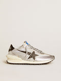 Men's Marathon with silver ripstop nylon upper and black star| Golden Goose