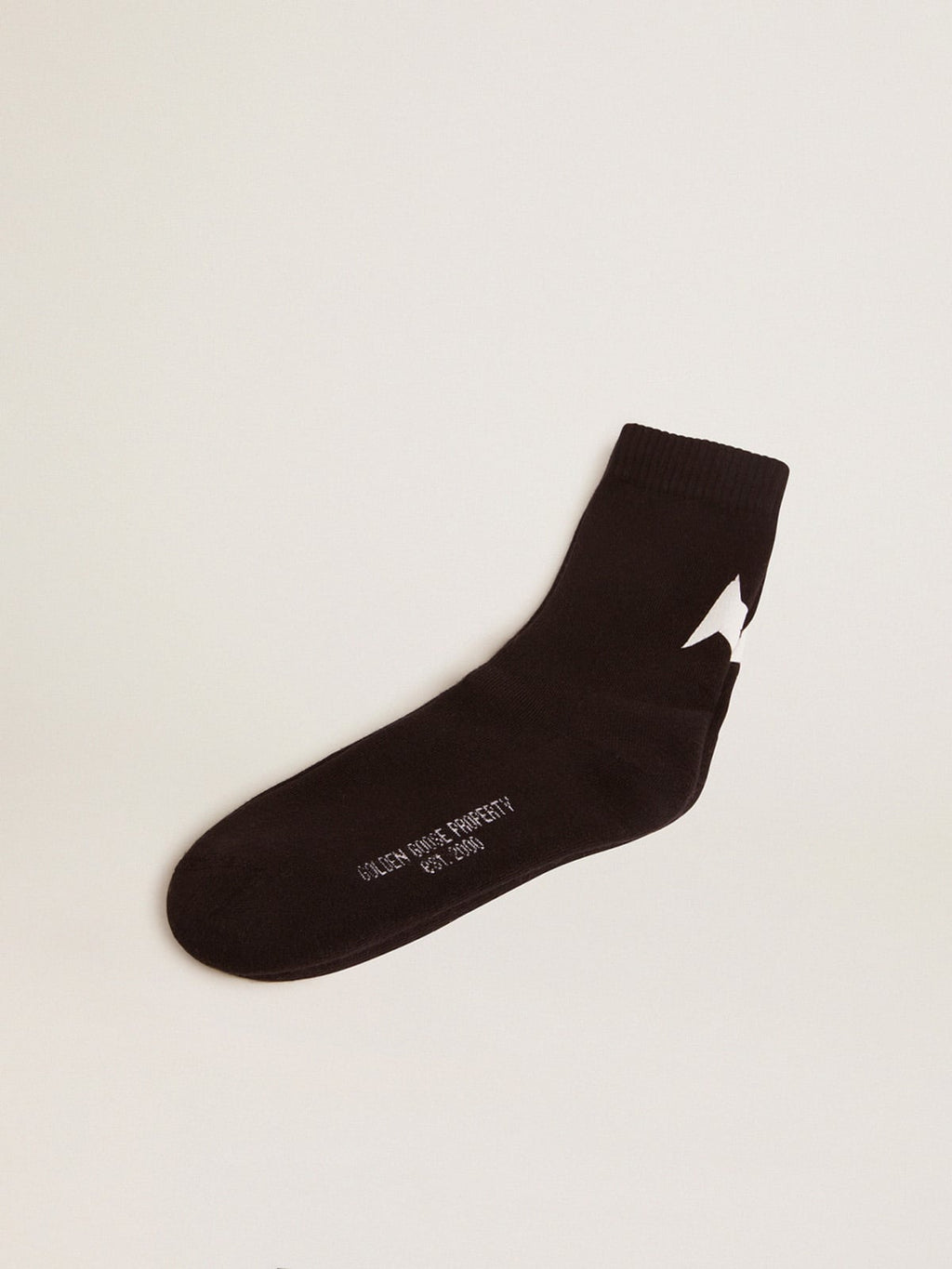 Black Star Collection socks with contrasting white star| Golden Goose