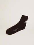 Black Star Collection socks with contrasting white star| Golden Goose