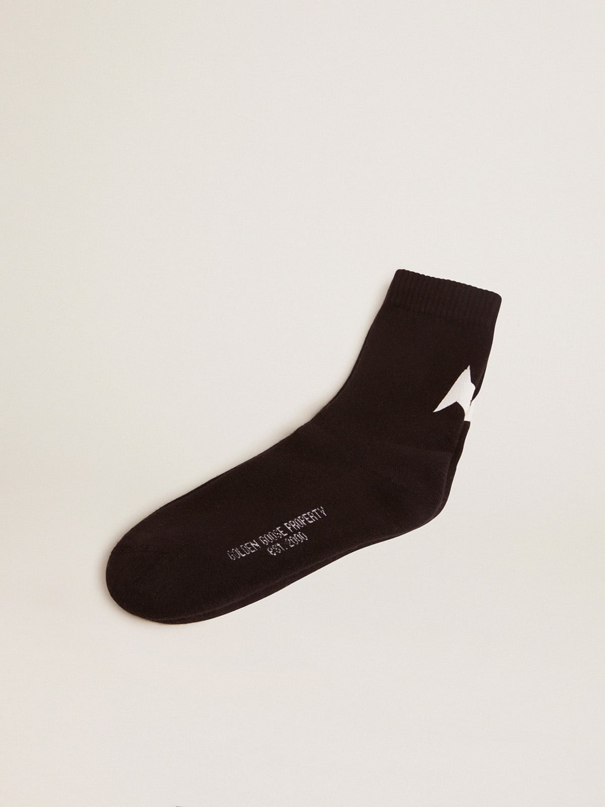 Black Star Collection socks with contrasting white star| Golden Goose