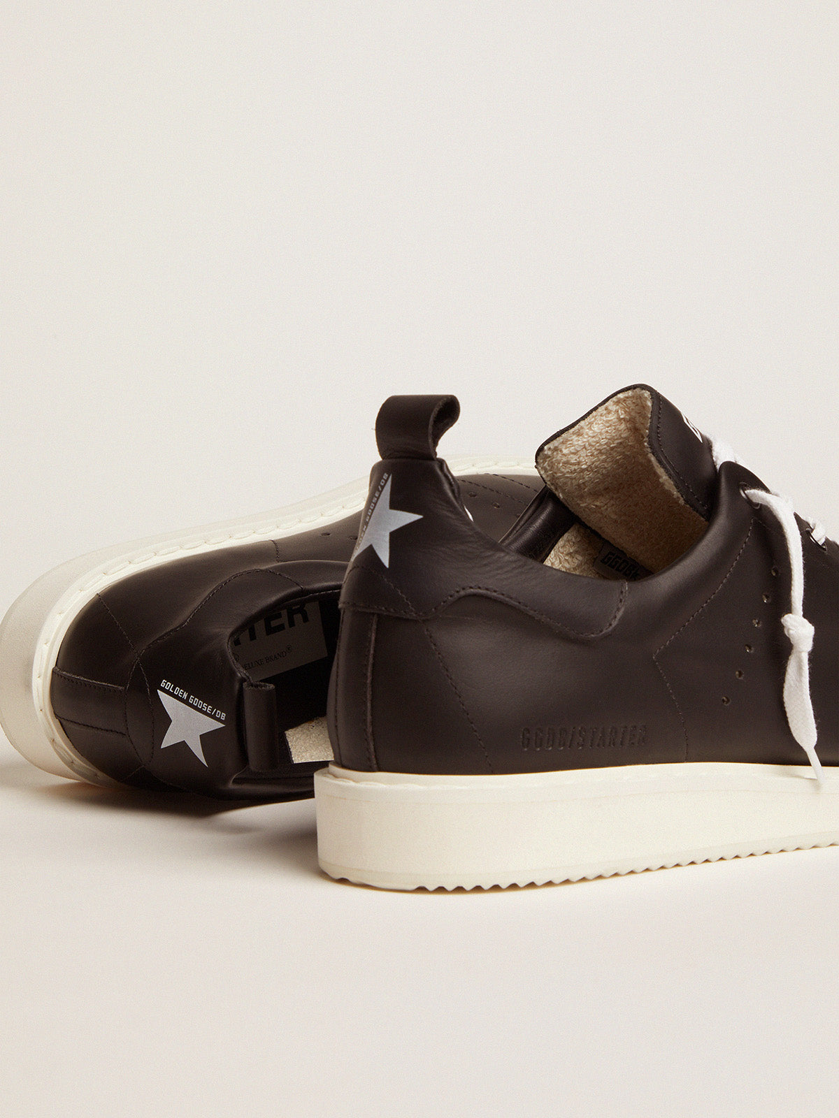 Men's Starter in leather with star printed on the heel tab| Golden Goose