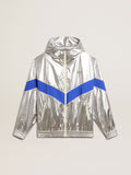 Men's windcheater in silver technical fabric| Golden Goose