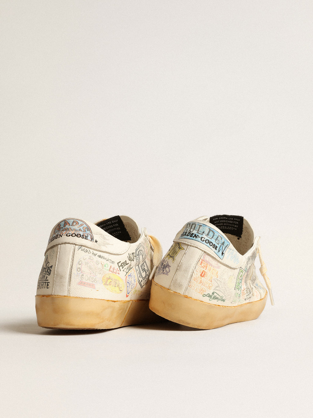 Super-Star in white nappa with all-over multicolor graffiti| Golden Goose